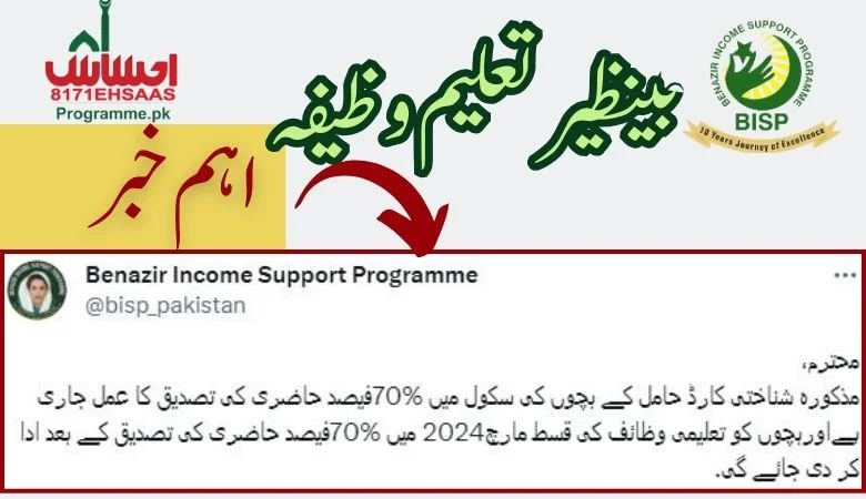 Benazir Taleemi Wazaif new qist will be given on march 2024