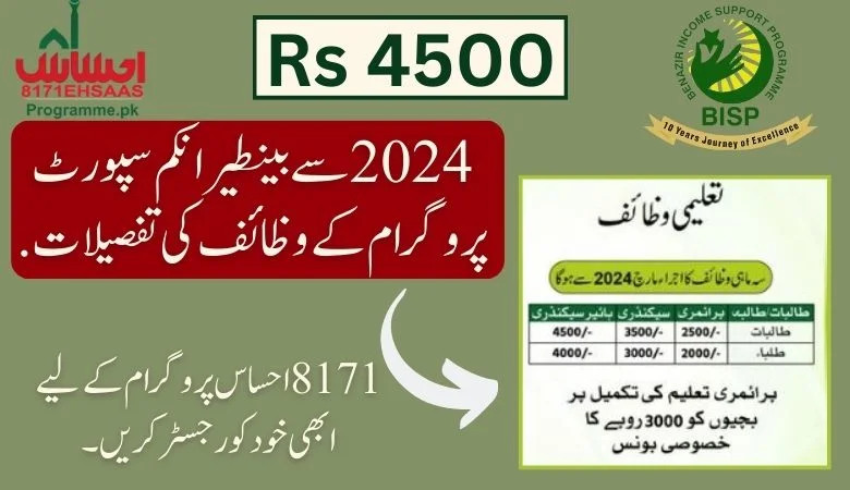 بینظیر 4500 تعلیم وظیفہ 8171 ادائیگی کے لیے نئی رجسٹریشن