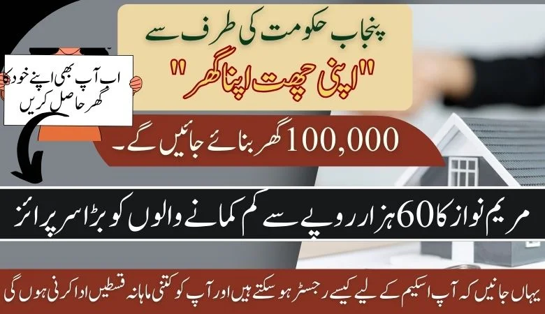 “Apni Chat Apna Ghar” by Punjab Govt 100,000 Housing scheme