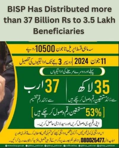 BISP Has Distributed more than 37 Billion Rs to 3.5 Lakh Beneficiaries 