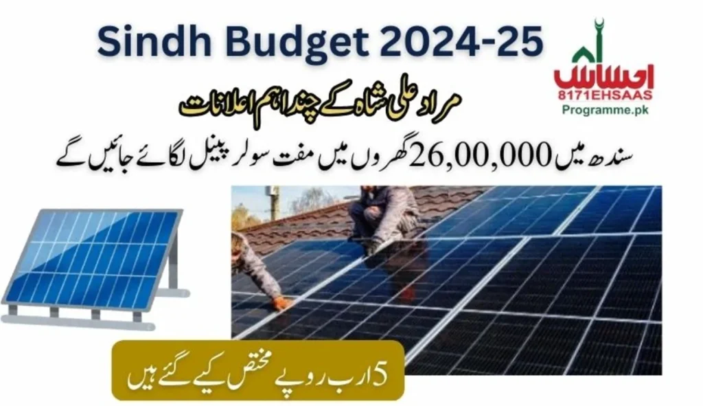 Sindh Govt Announces Free Solar Panel for 26 Lakh Houses [2024-25 Budget]