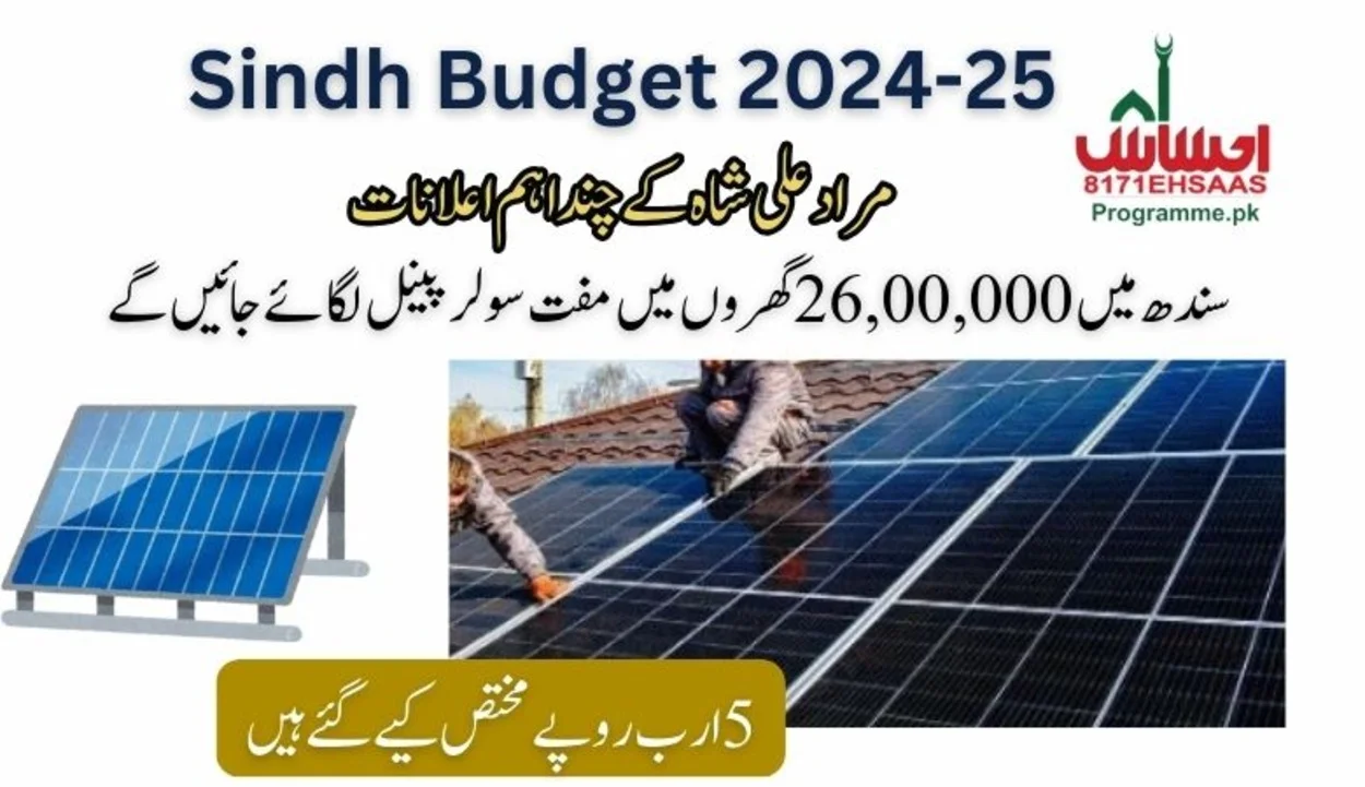 Sindh Govt Announces Free Solar Panel for 26 Lakh Houses [2024-25 Budget]