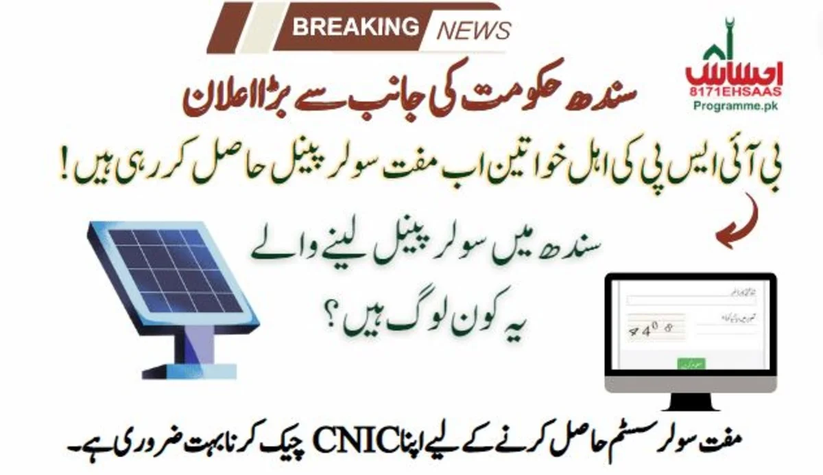 1st Phase Of Solar System Disbursement Started In Sindh For 2 Lakh BISP Families