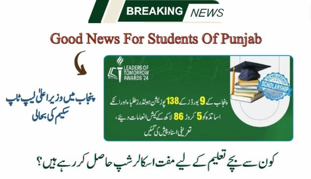 CM Punjab Announces Free Scholarship & Awards Rs 58.6M to 138 Top Students