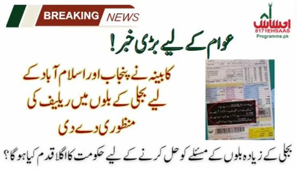 Cabinet Approved The Relief In Electricity Bills For Punjab & Islamabad
