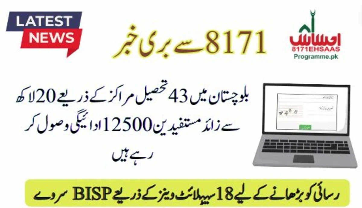 More Than 2 Million Beneficiaries Benefits By BISP Program Via 43 Tehsil Centers In Balochistan