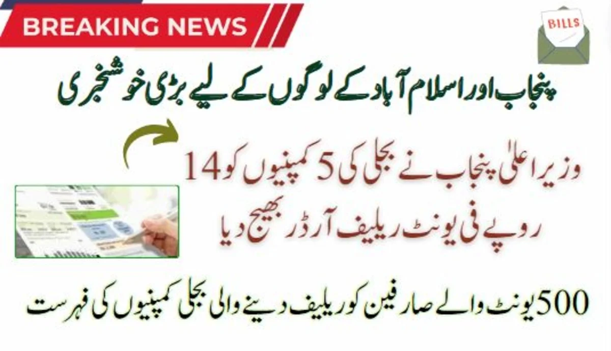 Punjab CM Sends 14/Unit Relief Orders to 5 Power Companies - Available For Limited Consumers