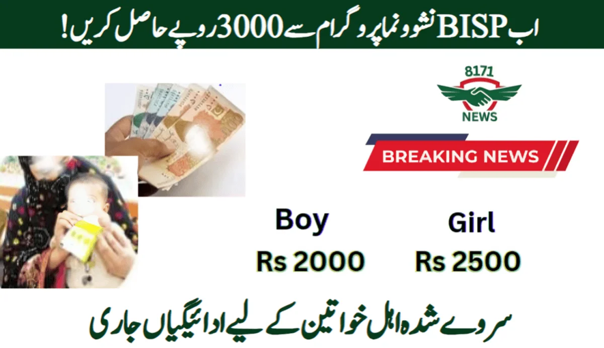 اپ ڈیٹ8171 : بینظیر ناشونوما اب سروے کے بعد اہل خواتین کے لیے تین ہزار