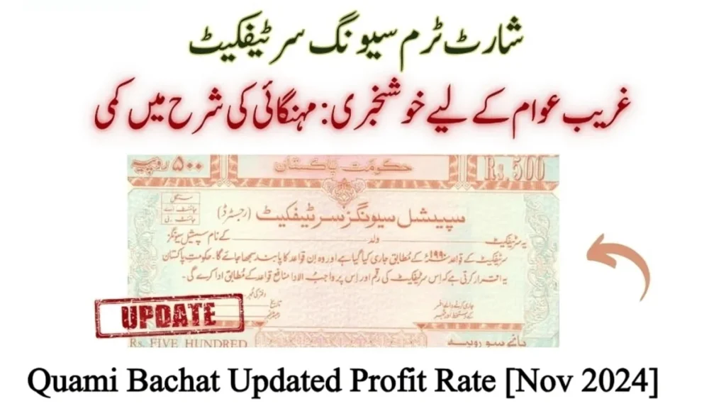 Short-Term Saving Certificates: Quami Bachat Updated Profit Rate [Nov 2024]