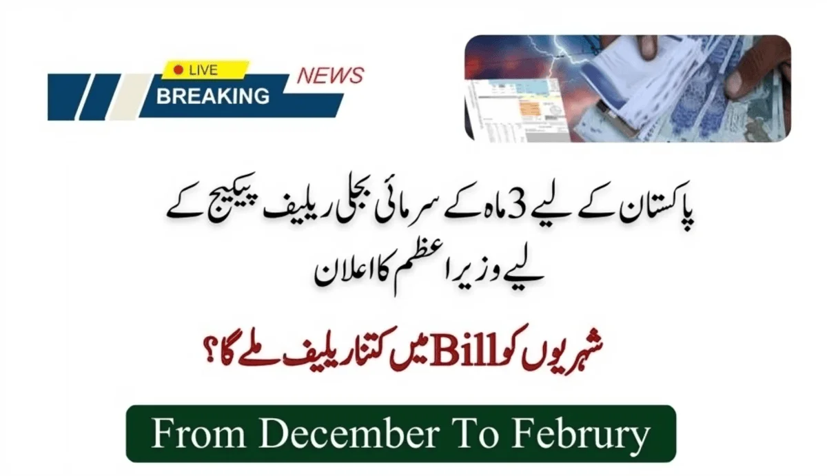 PM Announces 3-Month Winter Electricity Relief Package for Pakistan