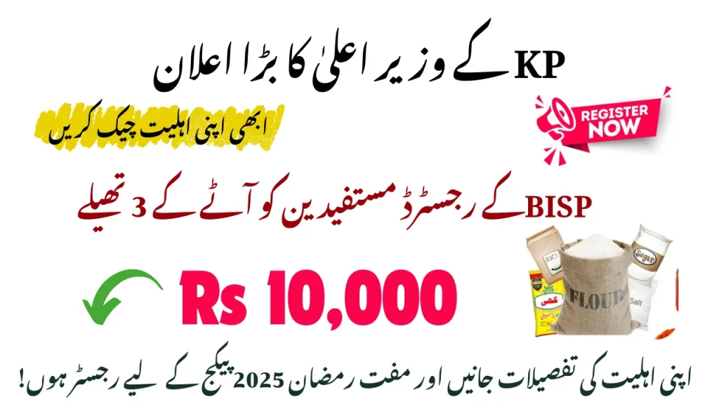 KPK Ramadan Package 2025: 10,000 Rs To All Eligible Families