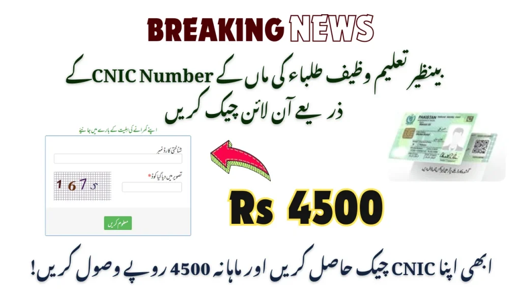 بینظیر تعلیم وظیف طلباء کی ماں کے شناختی نمبر کے ذریعے آن لائن چیک کریں۔