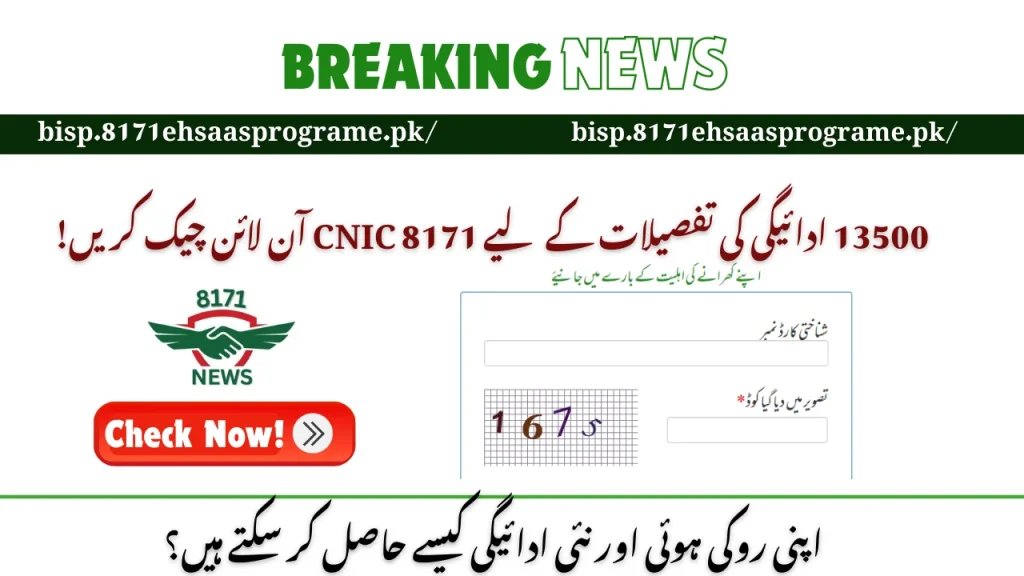 8171 CNIC Check Online By Citizens For 13500 Payment Detail!