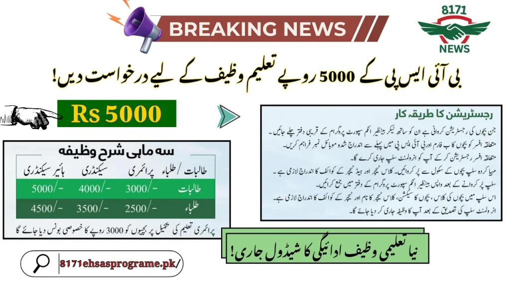 Apply for BISP Rs 5000 Taleemi Wazaif: Stipend Increases For 2025!
