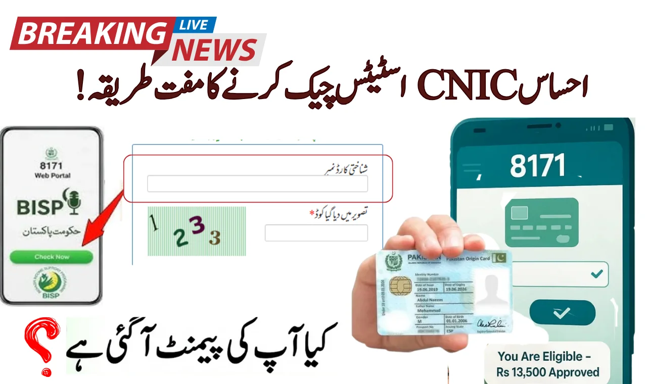 Cost Less Method Of Check Ehsaas CNIC Status At Home!